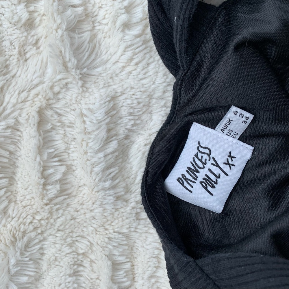 Princess Polly Black Ribbed Bodysuit - Picture 5 of 7